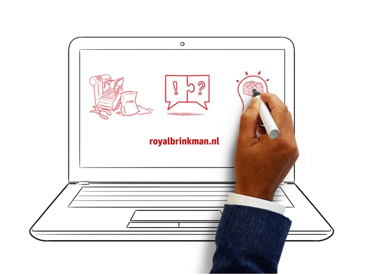Whiteboard animatie. Hand tekent digitaal platform.